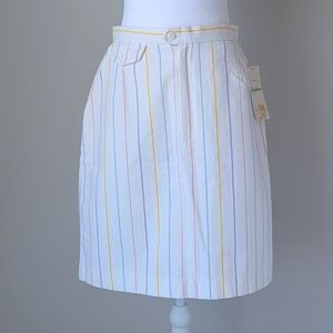 Vintage Striped Skort in White with Multicolor Accents 12